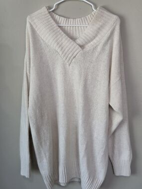 Vintage Partners II Mervyn’s 2X Silk Angora Ivory Oversized Sweater